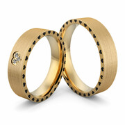 Obrączki ślubne z sercami i brylantami - Au-1108