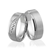 Obrączki srebrne z kamieniami - wzór Ag-307