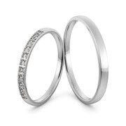 Obrączki ślubne delikatne z brylantami - Au-1073