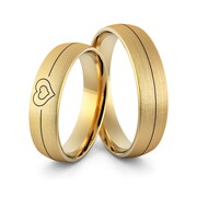 Obrączki ślubne z sercem i emalią - Au-980
