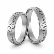 Obrączki ślubne palladowe z sentencją i emalią - Pd-51