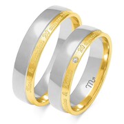 Obrączki ślubne dwukolorowe z imionami Złoty Skorpion – wzór A229