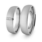 Obrączki ślubne klasyczne z białego złota niklowego 5 mm z brylantami - 64