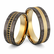 Obrączki ślubne z włóknem węglowym CARBON - Au-1122