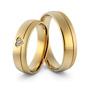 Obrączki ślubne sercem i brylantami - Au-966