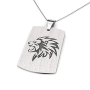 Zawieszka srebrna nieśmiertelnik z lwem