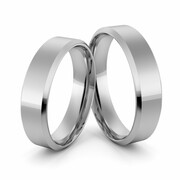 Obrączki ślubne platynowe klasyczne płaskie fazowane 5 mm - Pt-31
