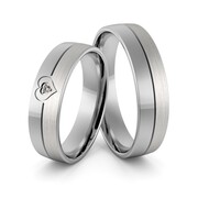 Obrączki srebrne z sercem i cyrkonią swarovski - wzór Ag-355
