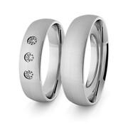 Obrączki ślubne klasyczne z białego złota niklowego 5 mm z brylantami - 45