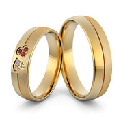Obrączki ślubne z sercami i cyrkoniami - Au-1023