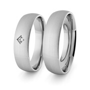 Obrączki ślubne klasyczne z białego złota niklowego 5 mm z brylantem - 20