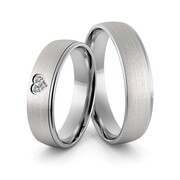 Obrączki srebrne z sercem i cyrkoniami swarovski - wzór Ag-358