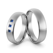 Obrączki ślubne palladowe 5 mm z szafirami - Pd-5