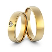 Obrączki ślubne sercem i brylantami - Au-968