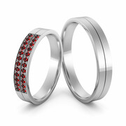 Obrączki ślubne z rubinami - Au-1154