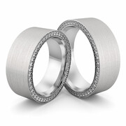 Obrączki srebrne masywne z cyrkoniami - wzór Ag-502
