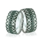 Obrączki srebrne z czarnymi cyrkoniami - wzór Ag-315