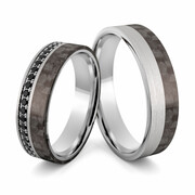 Obrączki srebrne z włóknem węglowym CARBON - Ag-531