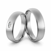 Obrączki ślubne palladowe 5 mm z brylantem - Pd-92