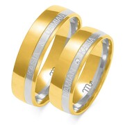 Obrączki ślubne dwukolorowe z imionami Złoty Skorpion – wzór Au-A222