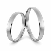 Obrączki ślubne platynowe klasyczne zaokrąglone 3 mm - Pt-1-7