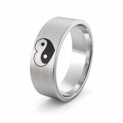 Obrączka srebrna ze znakiem równowagi - wzór Ag-386