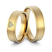 Obrączki ślubne z sercem i brylantami - Au-973