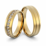 Obrączki ślubne z brylantami - Au-996