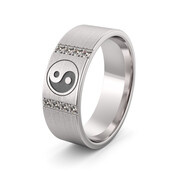 Obrączka srebrna ze znakiem równowagi - wzór Ag-456