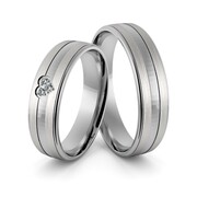 Obrączki srebrne z sercem i cyrkoniami swarovski - wzór Ag-353