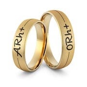 Obrączki ślubne z grupą krwi i emalią - Au-979