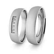 Obrączki ślubne klasyczne z białego złota niklowego 5 mm z brylantami - 4