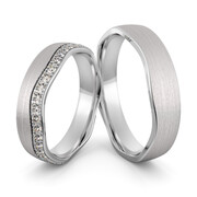 Obrączki srebrne falowane z cyrkoniami swarovski - wzór Ag-469