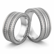 Obrączki srebrne masywne z cyrkoniami - wzór Ag-505