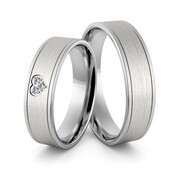 Obrączki srebrne z sercem i cyrkoniami swarovski - wzór Ag-363