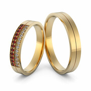 Obrączki ślubne z rubinami - Au-1154