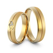 Obrączki ślubne splecione serca z brylantami - Au-969