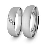 Obrączki ślubne klasyczne z białego złota niklowego 5 mm z brylantami - 34