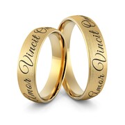 Obrączki ślubne z sentencją i emalią - Au-978