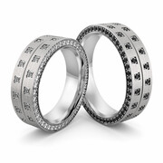 Obrączki srebrne masywne z cyrkoniami - wzór Ag-509