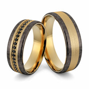 Obrączki ślubne z włóknem węglowym CARBON - Au-1133