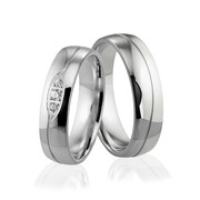 Obrączki ślubne z białego złota niklowego z brylantami - Au-922