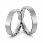 Obrączki ślubne platynowe klasyczne płaskie 4 mm - Pt-16