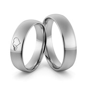 Obrączki ślubne palladowe 5 mm z splecionymi sercami - Pd-28