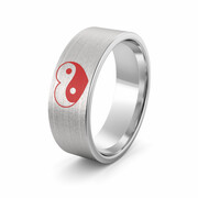 Obrączka srebrna ze znakiem równowagi - wzór Ag-386