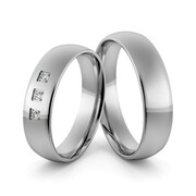 Obrączki ślubne palladowe 5 mm z brylantami - Pd-5