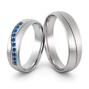 Obrączki srebrne z szafirami - wzór Ag-460