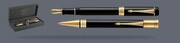 Zestaw Pióro wieczne + Długopis Parker Duofold Classic Centennial Czarny Akryl GT | Stalówka F/18k - 1931381_1931386