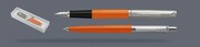Zestaw Piśmienny Parker Pióro wieczne + Długopis Jotter Originals Pomarańczowy CT | Stalówka M - 2096881_2076054