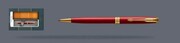 Zestaw Długopis Parker Sonnet Core Czerwony Satynowy Lakier GT + Etui Kolor - 1931476